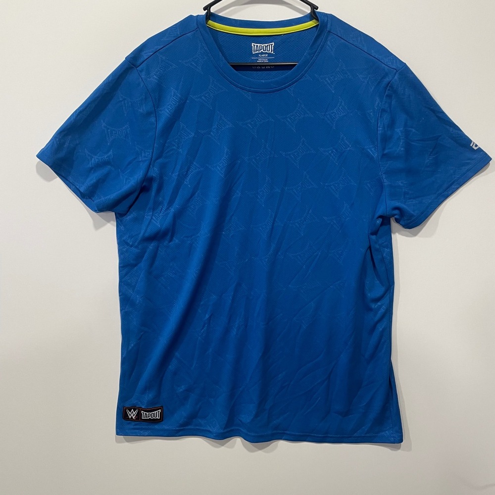 WWE Tapout XLarge Blue Training T-Shirt Mens Activewear Short Sleeve